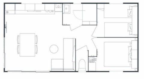 Ici vous trouverez le plan pour le modèle BERGAME 76.2 2026 BERGAME 76.2 2026 : Plan d'implantation