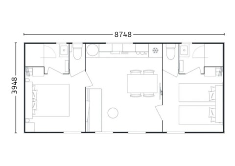 Ici vous trouverez le plan du modèle TOSCANE 87.2 2026 TOSCANE 87.2 S 2026 : Plan d'implantation
